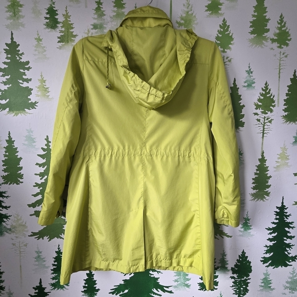 Alfani Lime Green Poly Satin Hidden Hood Utility Jacket. - Picture 2 of 9